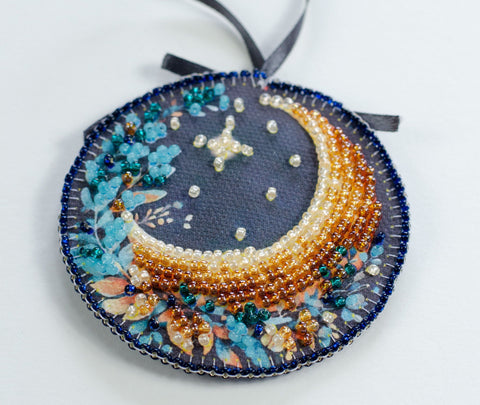Winter Tale Diamond Painting Decoration Kit, Star Design, Abris Art, 7 Colors, 658 Beads, 13.2 x 6.6 cm