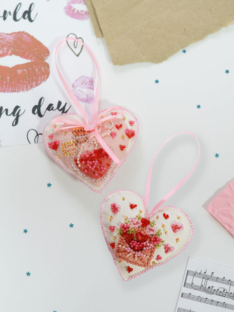 Beaded Craft Decoration Kit, Magical Love Design, 11 Colors, 566 Beads, 15×7 cm, Abris Art Handmade Project Set