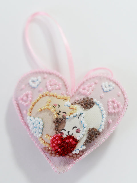 Cat-Themed Decorating Kit with 618 Beads, 8 Colors, 15 x 7 cm, Abris Art