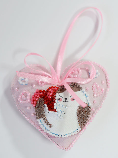 Cat-Themed Decorating Kit with 618 Beads, 8 Colors, 15 x 7 cm, Abris Art