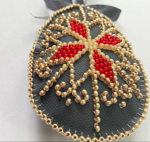 Easter Star Bead Embroidery Decoration Kit, 15x5 cm, Abris Art, 4 Colors, 722 Beads