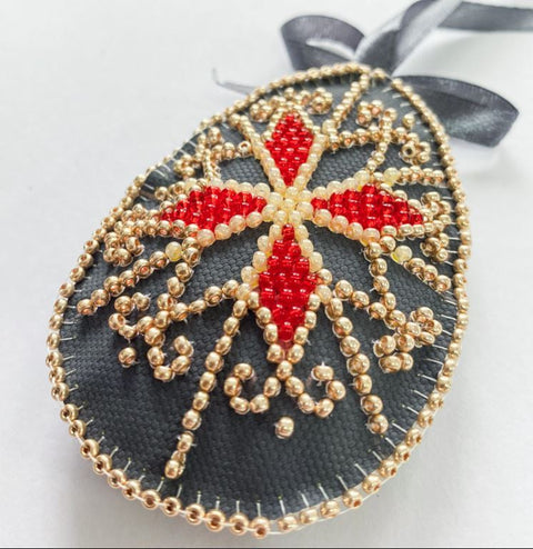 Easter Star Bead Embroidery Decoration Kit, 15x5 cm, Abris Art, 4 Colors, 722 Beads