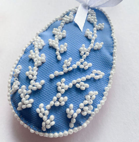 Easter Bead Embroidery Decoration Kit, Abris Art “Tenderness,” 15 x 5 cm, 2 Colors, 544 Beads
