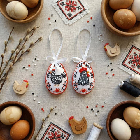 Easter Bead Embroidery Decoration Kit, Home Happiness, Abris Art, Printed Canvas, 15 x 5 cm, 5 Colors, 515 Beads