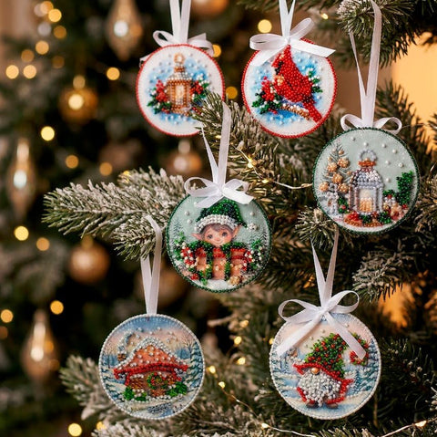 Abris Art Elf Bead Embroidery Kit, Winter Fairy Tale Christmas Decoration, 13.2 x 6.6 cm Canvas, 11 Colors, 650 Beads
