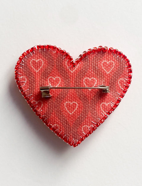 Heart Bead Embroidery Kit, Abris Art, 53 x 47 mm, 257 Beads, 9 Colors, Intermediate Craft Project
