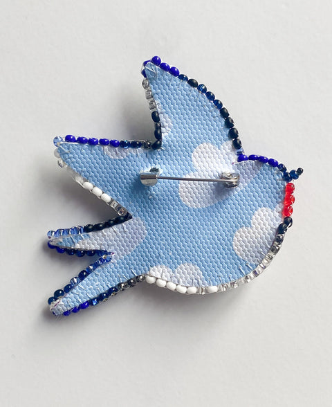 Beaded Embroidery Kit Swallow's Song, Abris Art, 66 x 52 mm, 427 Beads, 20 Shades, Decorative Miniature