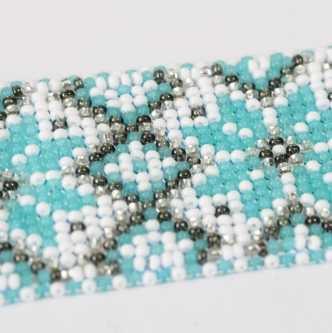 Bead Embroidery Collar Kit with 1385 Beads, Abris Art “Treasure of Traditions,” 4 Colors, 15 × 4.2 cm, Includes Needles, Thread and Clasp