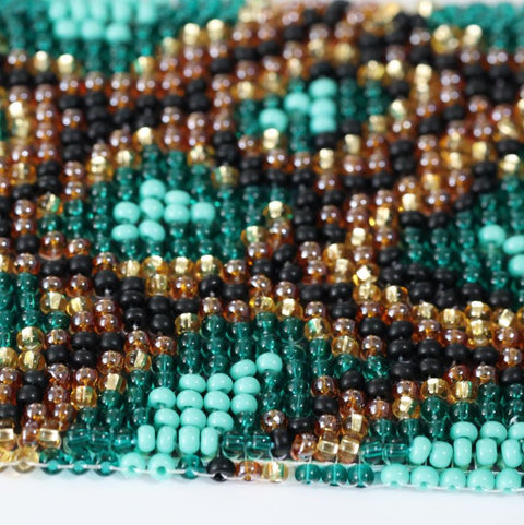 Beaded Embroidery Collar Kit Serpentarium, Abris Art, 5 Colors, 1,657 Beads, 15 x 4.7 cm