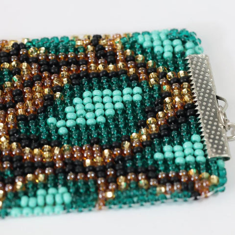 Beaded Embroidery Collar Kit Serpentarium, Abris Art, 5 Colors, 1,657 Beads, 15 x 4.7 cm
