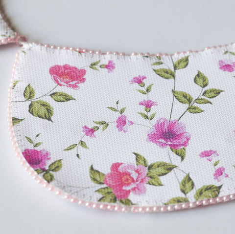Beaded Embroidery Collar Kit Rose Veil Floral Design, 25×27 cm, 24 Colors, PRECIOSA Microbeads, Abris Art