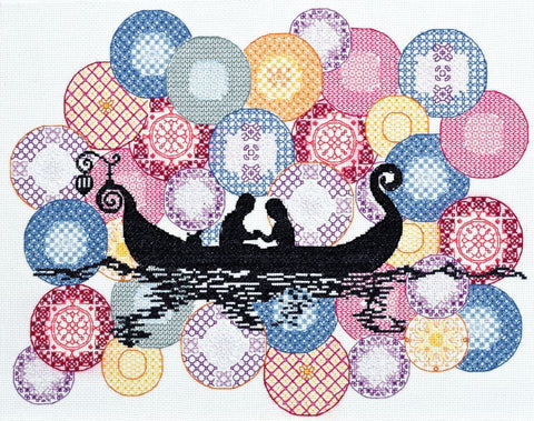 Ship Cross Stitch Kit, 40x30 cm Finished Size, Abris Art, Aida 14 Count Fabric, 19-Color Cotton Mouliné Threads