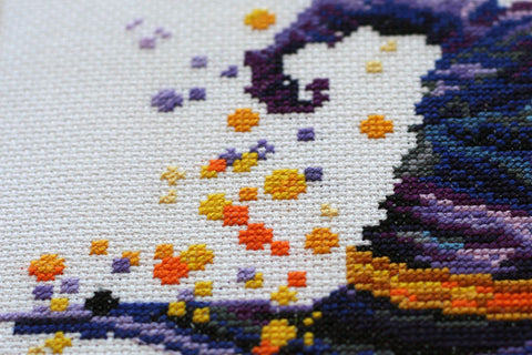Owl Cross Stitch Kit with 30 Colors, 14 Count Canvas, Abris Art, 29 x 29 cm Magic Design