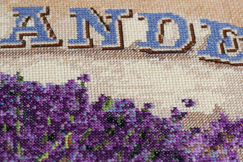Cross Stitch Embroidery Kit Floral Provence Design 35x35 cm, Abris Art, White 14 Count Canvas, 41 Colors