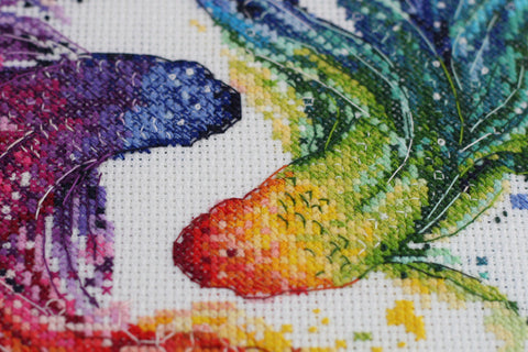 Animal Cross Stitch Kit Abris Art Cha-Cha-Cha, 14 Count Canvas, 240 x 310 mm, 43-Color Cotton Thread Set