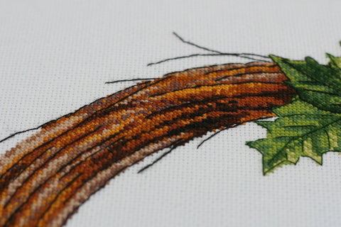 Christmas Wreath Cross Stitch Kit, Winter Tale Design, Abris Art, 18-Count White Canvas, 30 Colors, 25 x 27 cm