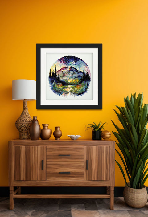 Abris Art Cross Stitch Kit, On Top of the World, 23 x 23 cm, 18 Count Canvas, 47 Thread Colors