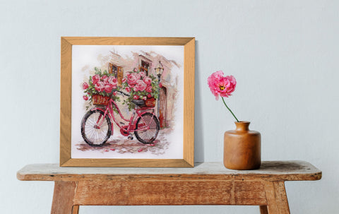 Cross Stitch Kit “Long-Awaited Date” 23 x 23 cm, Abris Art, 34 Colors, 14-Count White Canvas, SAGA Chart