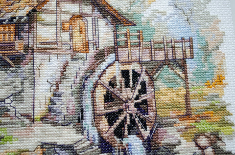 Cross Stitch Kit Symphony of Water, Abris Art, 14 Count Aida, 40 Colors, 22 x 22 cm Water Scene Design