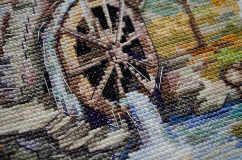 Cross Stitch Kit Symphony of Water, Abris Art, 14 Count Aida, 40 Colors, 22 x 22 cm Water Scene Design
