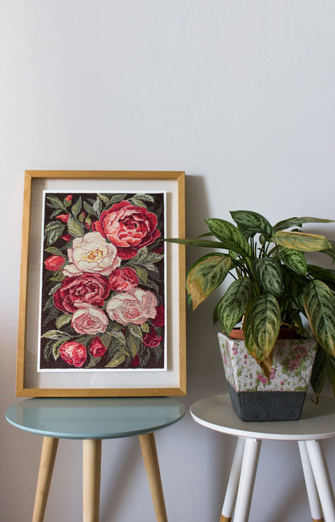 Cross Stitch Embroidery Kit, Decorative Scene, 25 Colors, White 18-Count Canvas, 18x28 cm, Abris Art AAH-244