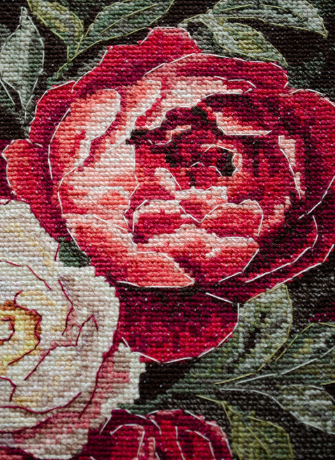 Cross Stitch Embroidery Kit, Decorative Scene, 25 Colors, White 18-Count Canvas, 18x28 cm, Abris Art AAH-244