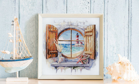 Cross Stitch Kit “Whisper of Wind” Decorative Scene, 14 Count White Canvas, 36 Colors, 27 x 26 cm, Abris Art