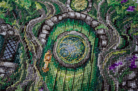Cross Stitch Embroidery Kit, Enchanted Forest Fairy Theme, Abris Art, 20 x 21 cm, 14 Count White Canvas, 39 Colors