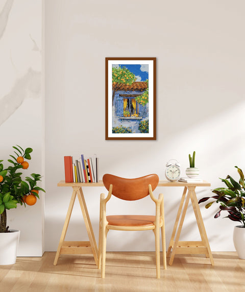 Cross Stitch Kit Mediterranean Landscape, 45 Colors, 14 Count White Canvas, 18x34 cm, Abris Art “Mediterranean Dream”