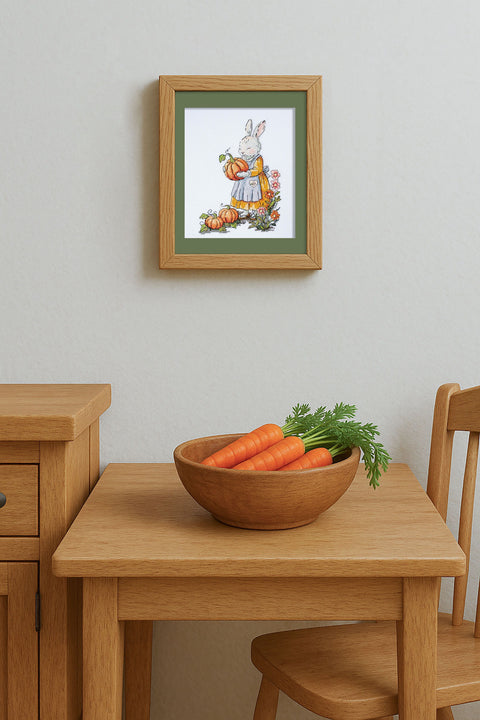 Cross Stitch Kit, Mother Rabbit Family Scene, Abris Art, 14 Count White Canvas, 24 Colors, 15x21 cm, Animal Design