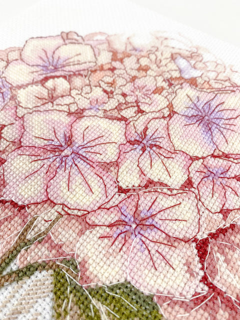 Cross Stitch Embroidery Kit, Delicate Flower, 14 Count White Canvas, 19 x 27 cm, 22 Thread Shades, Abris Art AAH-309