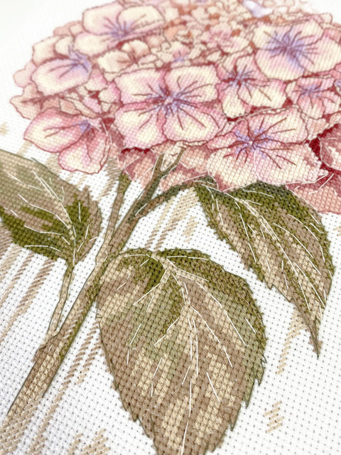 Cross Stitch Embroidery Kit, Delicate Flower, 14 Count White Canvas, 19 x 27 cm, 22 Thread Shades, Abris Art AAH-309