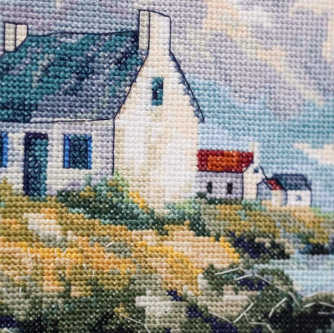 Cross Stitch Embroidery Kit “When the Sea Dreams,” Abris Art, 23 x 40 cm, Zweigart Aida 14 ct, Sea Landscape