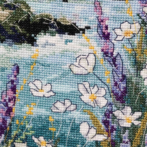 Cross Stitch Embroidery Kit “When the Sea Dreams,” Abris Art, 23 x 40 cm, Zweigart Aida 14 ct, Sea Landscape