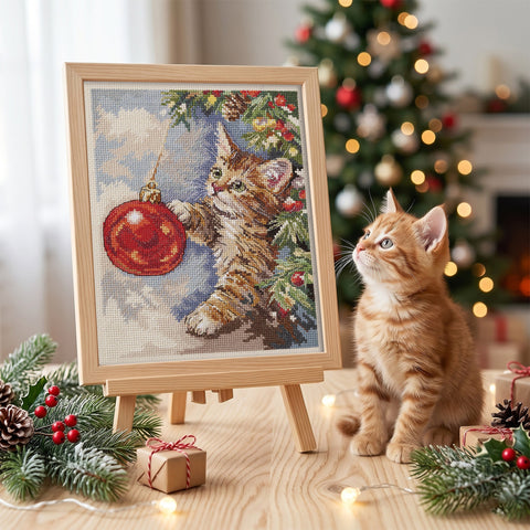 Cross Stitch Kit Abris Art Animal Theme, 17×22 cm, Zweigart Aida 14 Count, 37 Colors, Cotton Embroidery Floss