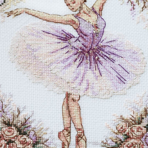 Cross Stitch Kit “Embodiment of Grace” 17×25 cm, Aida 18 ct, 27 Colors, Preciosa Beads, Abris Art