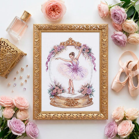 Cross Stitch Kit “Embodiment of Grace” 17×25 cm, Aida 18 ct, 27 Colors, Preciosa Beads, Abris Art