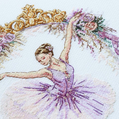 Cross Stitch Kit “Embodiment of Grace” 17×25 cm, Aida 18 ct, 27 Colors, Preciosa Beads, Abris Art