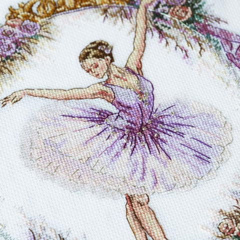 Cross Stitch Kit “Embodiment of Grace” 17×25 cm, Aida 18 ct, 27 Colors, Preciosa Beads, Abris Art