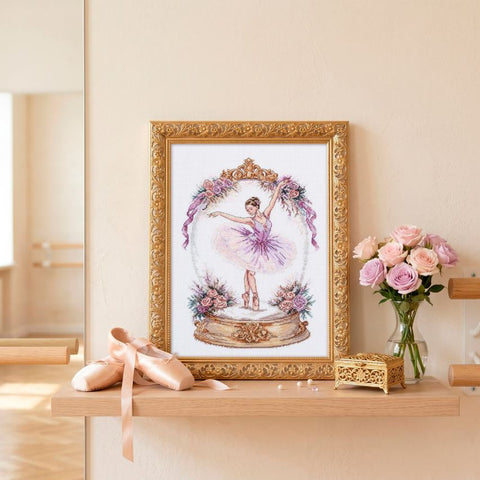 Cross Stitch Kit “Embodiment of Grace” 17×25 cm, Aida 18 ct, 27 Colors, Preciosa Beads, Abris Art