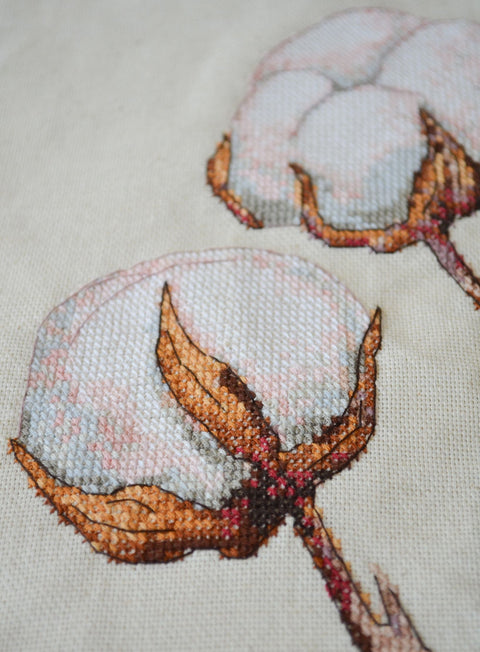 Cross Stitch Embroidery Kit Shopping Bag, Abris Art “Būties Lengvumas,” 38 x 42 cm, 18 Thread Colors, 44 m Thread