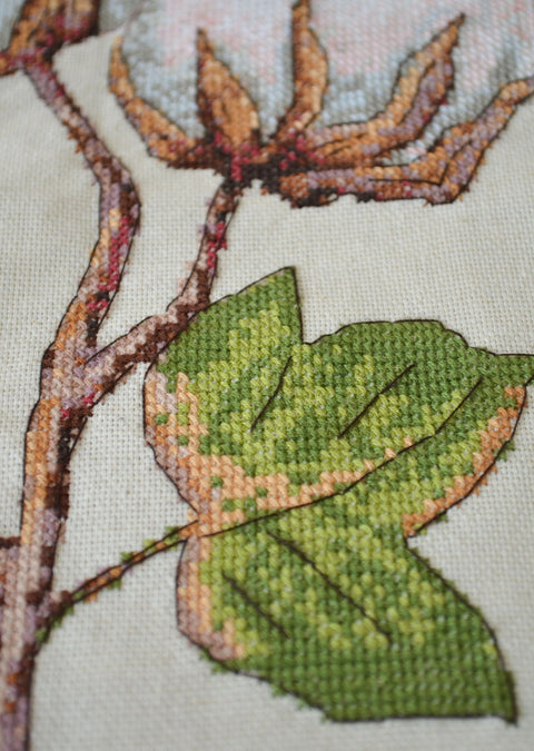 Cross Stitch Embroidery Kit Shopping Bag, Abris Art “Būties Lengvumas,” 38 x 42 cm, 18 Thread Colors, 44 m Thread