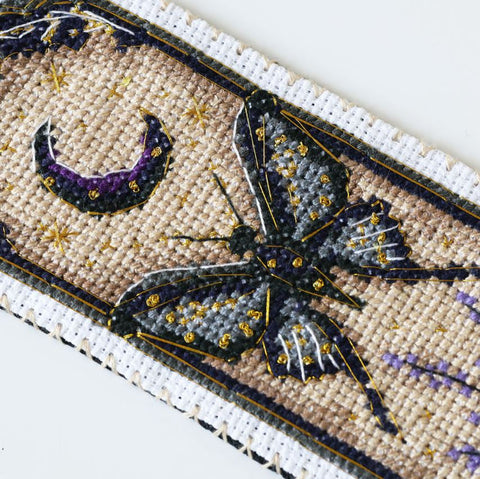 Cross Stitch Bookmark Kit, Mystical Elixir Animal Design, 6.5×18 cm, Zweigart Aida 14 ct, 11-Color Threads, Abris Art