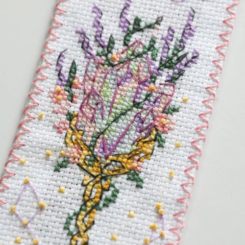 Celestial Watch Cross Stitch Bookmark Kit, Abris Art, 6.5×18 cm, Aida 14 Count, 14-Color Cotton Floss