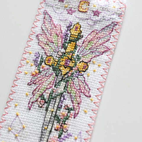 Celestial Watch Cross Stitch Bookmark Kit, Abris Art, 6.5×18 cm, Aida 14 Count, 14-Color Cotton Floss
