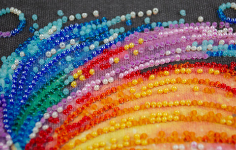 Abris Art AM-245 Bead Embroidery Kit, 15 x 15 cm Canvas, 1865 Beads in 12 Colors, Decorative Scene Design