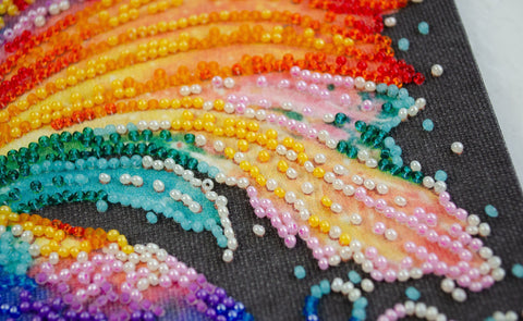 Abris Art AM-245 Bead Embroidery Kit, 15 x 15 cm Canvas, 1865 Beads in 12 Colors, Decorative Scene Design