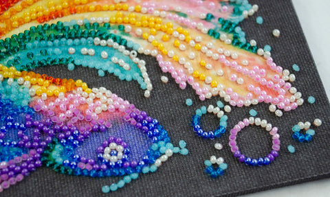 Abris Art AM-245 Bead Embroidery Kit, 15 x 15 cm Canvas, 1865 Beads in 12 Colors, Decorative Scene Design