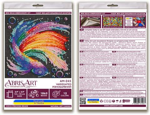 Abris Art AM-245 Bead Embroidery Kit, 15 x 15 cm Canvas, 1865 Beads in 12 Colors, Decorative Scene Design