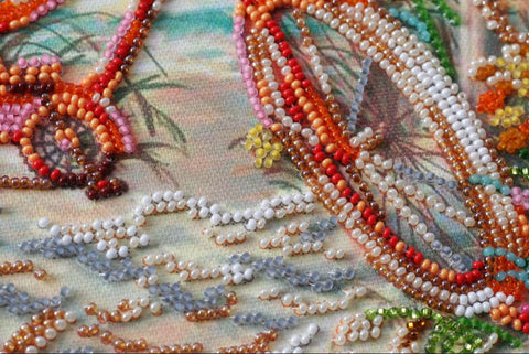 Bead Embroidery Kit “Azure Age,” Nature Design, 20x20 cm, Abris Art, 19 Colors, Printed Canvas & Instructions